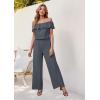 imageHybrid ampamp Company Women Casual Off Shoulder High Waist Pants Romper Wide Leg JumpsuitCharcoal