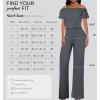 imageHybrid ampamp Company Women Casual Off Shoulder High Waist Pants Romper Wide Leg JumpsuitCharcoal