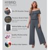 imageHybrid ampamp Company Women Casual Off Shoulder High Waist Pants Romper Wide Leg JumpsuitCharcoal