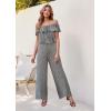 imageHybrid ampamp Company Women Casual Off Shoulder High Waist Pants Romper Wide Leg JumpsuitG191089blackmulti