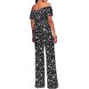 imageHybrid ampamp Company Women Casual Off Shoulder High Waist Pants Romper Wide Leg JumpsuitG219836blackwhite