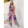 imageHybrid ampamp Company Women Casual Off Shoulder High Waist Pants Romper Wide Leg JumpsuitI219950pinkmulti