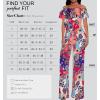 imageHybrid ampamp Company Women Casual Off Shoulder High Waist Pants Romper Wide Leg JumpsuitI219950pinkmulti