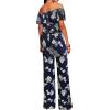 imageHybrid ampamp Company Women Casual Off Shoulder High Waist Pants Romper Wide Leg JumpsuitK199238navyivory