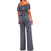 imageHybrid ampamp Company Women Casual Off Shoulder High Waist Pants Romper Wide Leg JumpsuitNavywhite11526