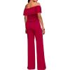 imageHybrid ampamp Company Women Casual Off Shoulder High Waist Pants Romper Wide Leg JumpsuitRed