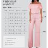 imageHybrid ampamp Company Women Casual Off Shoulder High Waist Pants Romper Wide Leg JumpsuitTexturedBLUSH