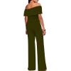 imageHybrid ampamp Company Women Casual Off Shoulder High Waist Pants Romper Wide Leg JumpsuitTexturedolive