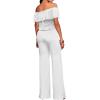 imageHybrid ampamp Company Women Casual Off Shoulder High Waist Pants Romper Wide Leg JumpsuitTexturedwhite