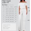 imageHybrid ampamp Company Women Casual Off Shoulder High Waist Pants Romper Wide Leg JumpsuitTexturedwhite