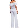 imageHybrid ampamp Company Women Casual Off Shoulder High Waist Pants Romper Wide Leg JumpsuitWhite