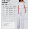 imageHybrid ampamp Company Women Casual Off Shoulder High Waist Pants Romper Wide Leg JumpsuitWhite