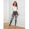 imageHybrid ampamp Company Womens Butt Lift Super Comfy Stretch Ripped Skinny JeansP37356skgrey
