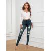 imageHybrid ampamp Company Womens Butt Lift Super Comfy Stretch Ripped Skinny JeansRippedtinted Blu