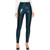 imageHybrid ampamp Company Womens Skinny Fashion High Rise Wet Look Liquid Leggings PantsDark Teall44974