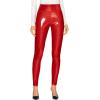 imageHybrid ampamp Company Womens Skinny Fashion High Rise Wet Look Liquid Leggings PantsDarkredl44974
