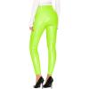 imageHybrid ampamp Company Womens Skinny Fashion High Rise Wet Look Liquid Leggings PantsNeonlimel44974