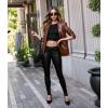 imageHybrid ampamp Company Womens Skinny Stretch Fashion Casual Faux Leather PantsBlack