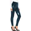 imageHybrid ampamp Company Womens Skinny Fashion High Rise Wet Look Liquid Leggings PantsDark Teall44974