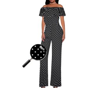 imageHybrid ampamp Company Women Casual Off Shoulder High Waist Pants Romper Wide Leg Jumpsuit10119blackIvor