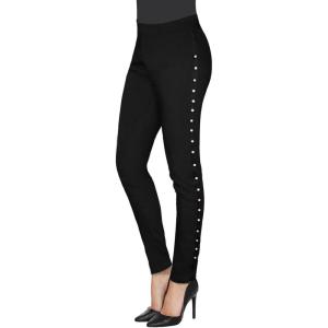 imageHybrid ampamp Company Women Cosy Trendy Side Dots Stripe Elastic PantsP47909skblack