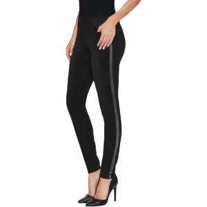 imageHybrid ampamp Company Women Cosy Trendy Side Dots Stripe Elastic PantsP47912skblack