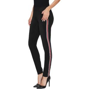 imageHybrid ampamp Company Women Cosy Trendy Side Dots Stripe Elastic PantsP47912skblackwhite