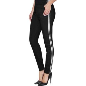 imageHybrid ampamp Company Womens Basic Skinny Stretchy Side Stripe Work PantsP47917skblackWhit