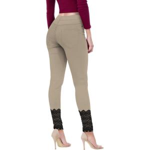 imageHybrid ampamp Company Womens Butt Lift Super Comfy Stretch Ripped Skinny JeansLacekhaki