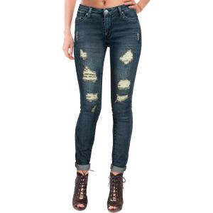 imageHybrid ampamp Company Womens Butt Lift Super Comfy Stretch Ripped Skinny JeansRippedtinted Blu