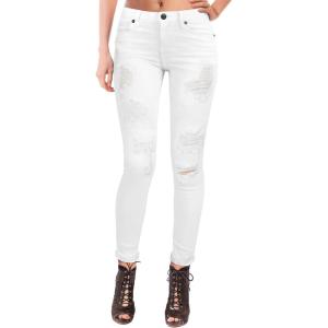 imageHybrid ampamp Company Womens Butt Lift Super Comfy Stretch Ripped Skinny JeansRippedwhite