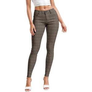 imageHybrid ampamp Company Womens Hyper Ultra Stretch Comfy Skinny Leg Work Casual PantsBrownmulti1405