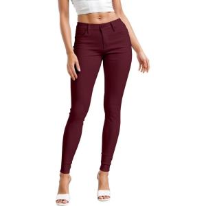 imageHybrid ampamp Company Womens Hyper Ultra Stretch Comfy Skinny Leg Work Casual PantsBurgundy
