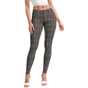 imageHybrid ampamp Company Womens Hyper Ultra Stretch Comfy Skinny Leg Work Casual PantsPlaid