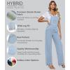 imageHybrid ampamp Company Womens Super Comfy Stretch Denim jumpsuit Pants OverallsPvj6108light Wash