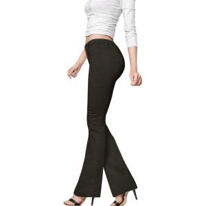 imageHybrid ampamp Company Womens Hyper Ultra Stretch Comfy Boot Cut Leg Flare Work Casual PantsBrown