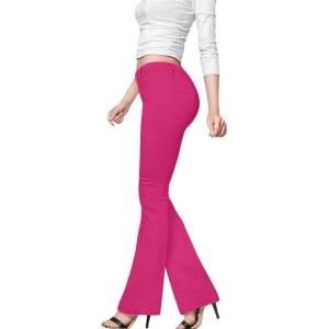 imageHybrid ampamp Company Womens Hyper Ultra Stretch Comfy Boot Cut Leg Flare Work Casual PantsFuchsia
