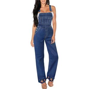 imageHybrid ampamp Company Womens Super Comfy Stretch Denim jumpsuit Pants OverallsMedium Was1
