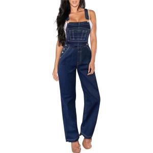 imageHybrid ampamp Company Womens Super Comfy Stretch Denim jumpsuit Pants OverallsPvj156998darkwash
