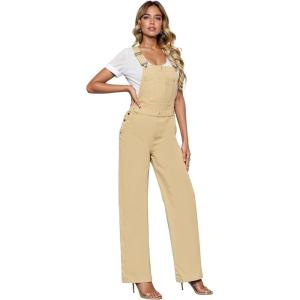 imageHybrid ampamp Company Womens Super Comfy Stretch Denim jumpsuit Pants OverallsPvj156998khaki