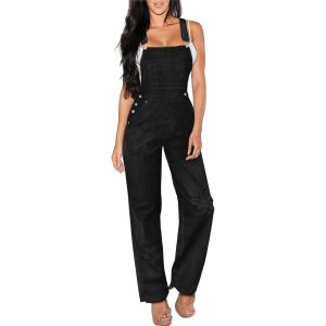 imageHybrid ampamp Company Womens Super Comfy Stretch Denim jumpsuit Pants OverallsPvj6041black
