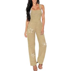 imageHybrid ampamp Company Womens Super Comfy Stretch Denim jumpsuit Pants OverallsPvj6041khaki