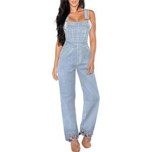 imageHybrid ampamp Company Womens Super Comfy Stretch Denim jumpsuit Pants OverallsPvj6108light Wash