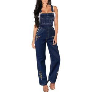 imageHybrid ampamp Company Womens Super Comfy Stretch Denim jumpsuit Pants OverallsPvj6126dark Wash