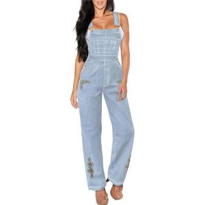 imageHybrid ampamp Company Womens Super Comfy Stretch Denim jumpsuit Pants OverallsPvj6126light Wash