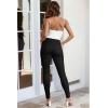 imageHybrid ampamp Company Womens Hyper Ultra Stretch Comfy Skinny Leg 3 Button Wide Waist Work Casual PantsBlack
