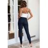 imageHybrid ampamp Company Womens Hyper Ultra Stretch Comfy Skinny Leg 3 Button Wide Waist Work Casual PantsNavy
