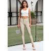 imageHybrid ampamp Company Womens Hyper Ultra Stretch Comfy Skinny Leg 3 Button Wide Waist Work Casual PantsStone