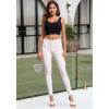 imageHybrid ampamp Company Womens Hyper Ultra Stretch Comfy Skinny Leg 3 Button Wide Waist Work Casual PantsWhite