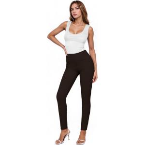 imageHybrid ampamp Company Women Stretch Skinny Dress Pants Nylon Ponte Pull On Office Leggings Trousers1073tbrown
